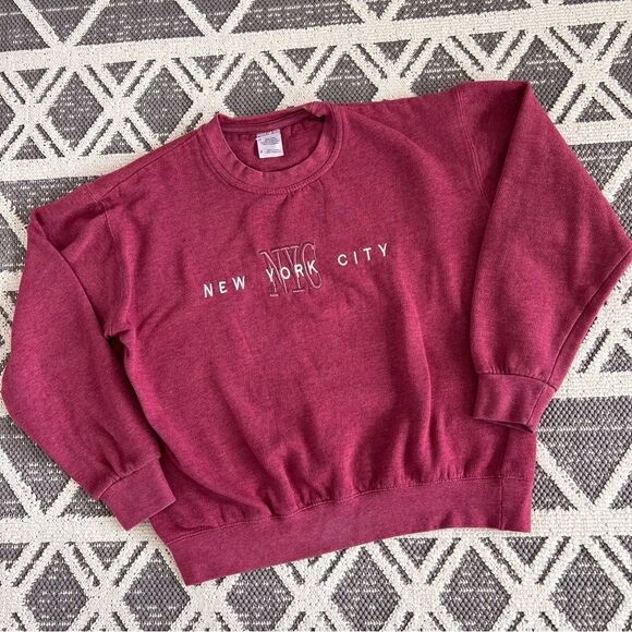 Vintage Tops - Vintage NYC berry‎ pink crewneck sweatshirt